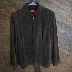 Anne Klein Dark Brown Suede Jacket